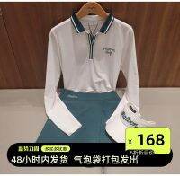 Korean Original Single MALBON Golf Womens Top 22 Summer Golf Breathable Light Sunscreen Lapel Long-Sleeved T-Shirt