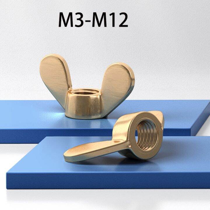 New Brass Wing Nut Hand Tighten Butterfly Nuts Locking Copper Ingot