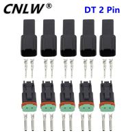 Black 5 Sets 2 Pin/Way DJ3021Y-1.6-11/21 DT Connectors DT04-2P/DT06-2S Automobile waterproof wire electrical connector plug