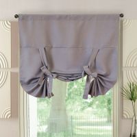 【CW】 Blackout Curtain Tie Up Shades Rod Panel for Window 63 Inches Adjustable Small