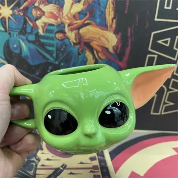 An Adorable 3D Baby Yoda Head Ceramic Mug