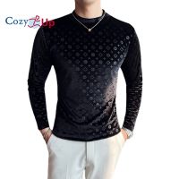 Cozy Up แขนยาวเสื้อยืดผู้ชายสลิมฟิตสีทึบพิมพ์ต้นฉบับพิมพ์ Pullover