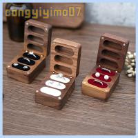 CONGYIYIMO07 ทำจากไม้ กล่องเครื่องประดับอัญมณี เคสของขวัญ เรโทร กล่องเก็บแหวน คุณภาพสูงมาก ที่นั่งสามที่นั่ง ที่วางของ การหมั้นหมาย