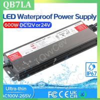 600W LED Driver DC12V 24V IP67 Waterproof Lighting Transformers for Outdoor Lights Power Supply AC175-265V 600W QB7LA Shop