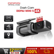 Camera Hành Trình Ô Tô DDPai MINI5 Độ phân giải 4K Bộ nhớ eMMC 64Gb Wifi