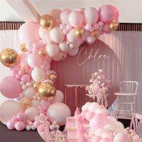 「 ANN Hardware 」สีชมพู BalloonArchBirthday Party DecorationsBirthday FoilGold บอลลูนตกแต่งงานแต่งงาน Baby Shower Globos