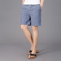 Casual plaid 100 cotton sleep bottoms men shorts summer sleepwear male pajamas Arrow pants short pants