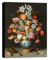 Bosschaert ผู้สูงอายุของดอกไม้ยังคงมีชีวิตอยู่ในแจกัน Wan-Li-ศิลปะบนผืนผ้าใบสำหรับติดกำแพงขนาดต่างๆ1ชิ้นกรอบภายในหรือไร้กรอบ