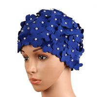 Women Breathable Swim Pool Beach Swimming Cap Attractive Hat Women Petals Bathing Cap Free sizeTH