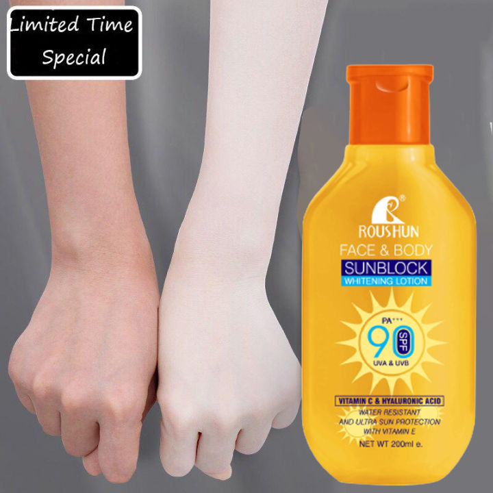 200ML SUNBLOCK LOTION SPF90+ Sunscreen Whitening Sun Cream Facial Body ...