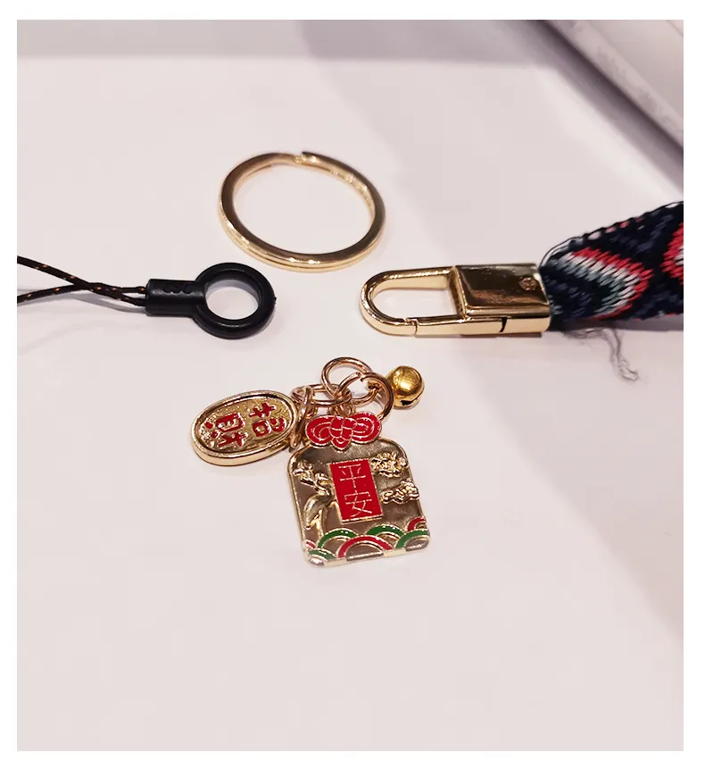 Chinese Style Lucky Cat Phone Lanyard Strap For iphone huawei redmi samsung  xiaomi Mobile Phone ID Card Long Rope String Holder