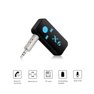 3 In 1 X6 Wireless Bluetooth-compatible Receiver Transmitter Adapter 3.5mm Jack For Music Audio Aux Headphone Reciever Handsfree