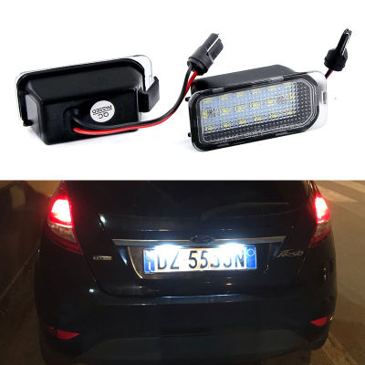 ไฟ LED โคมไฟมีใบอนุญาตป้ายตัวเลข2ชิ้นสำหรับ XJ XF ฟอร์ดจากัวร์ Fiesta Focus S-MAX Grand C Max Mondeo Kuga Galaxy Ecosport Canbus