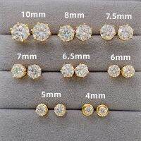 4-10มิลลิเมตร Moissanite ต่างหูเพชรสำหรับผู้หญิงหูกระดุมผู้ชายเครื่องประดับระดับไฮเอนด์ผ่านทดสอบจัดส่งฟรี