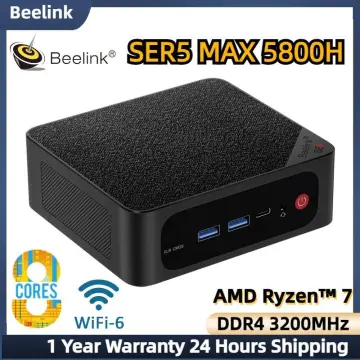Beelink SER5 MAX Mini PC, AMD Ryzen 7 5800H(up to 4.4GHz) 8C/16T, Mini  Computer 32GB DDR4 RAM 500GB NVMe SSD, Mini Desktop Computer 4K 60Hz Triple
