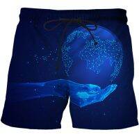 New Mens 3D Printed AI technology data pattern Running Fitness Breathable Beach Pants Leisure Quick Casual High end aristocracy