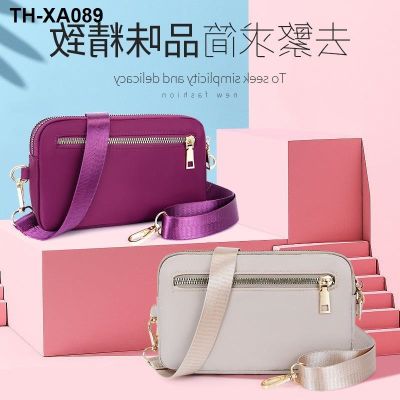 ☃∈ nylon fabric phone package inclined female bag single shoulder bag long purse leisure multilayer bread zero