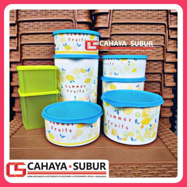 Toples Makanan Sealware Set SUMMER JOY Fruits 6pcs+2 Bonus GBU Premium