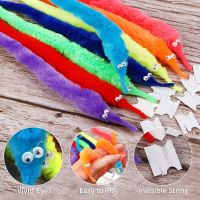 【CC】 1/6pcs Fuzzy Worm Strange Child Tricks Kids Games on A String for Children