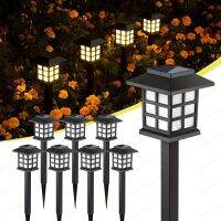 geegostudio 8pcs 8 Solar Street Lights, Outdoor Solar Pathway Lights, Solar Garden Lights, Solar Aisle Lights, Outdoor Waterproof, Suitable For Gardens, Courtyards, Landscapes, And Lanes (warm White/white)