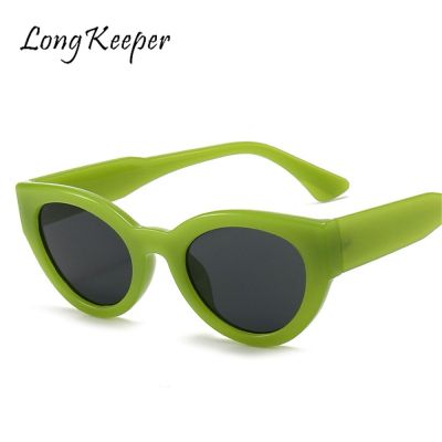 LongKeeper Fashion Vintage Sunglasses Woman Brand Designer Retro Triangular Cat Eye Glasses Punk Oval Eyewear Oculos Feminino