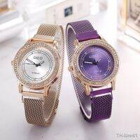 ⌚ คนดังทางอินเทอร์เน็ตที่ประดับด้วยเพชรพร้อมนาฬิกาตัวอักษรโรมันตัวเดียวกัน DQG ผู้หญิงเวอร์ชั่นเกาหลีนาฬิกาผู้หญิงหินดูดซับเหล็กขี้เ