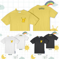 เสื้อยืดเด็กลาย Pokemon pikachu (ผ้าCotton+Poly ผ้านุ่ม ถนอมผิวใส่สบาย )