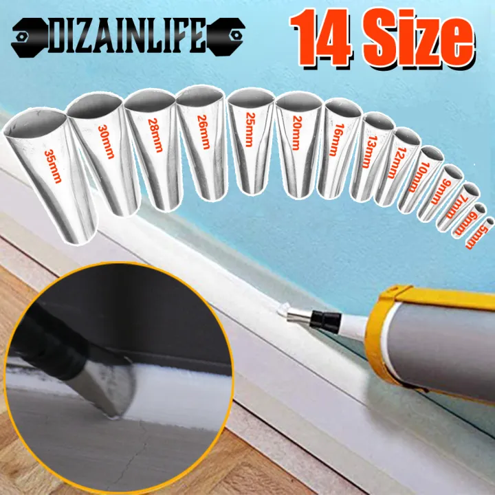 Dizainlife Stainless Steel Caulk Nozzle Applicator Caulking Finisher Glue Silicone Sealant 3848