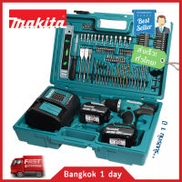 MAKITA DDF453FX13 สว่านไขควงไร้สาย พร้อมแบตเตอรี่ Li-ion 18V 3.0Ah รุ่น (BL1830B) 2 ก้อน พร้อมที่ชาร์จแบตเตอรี่ รุ่น (DC18SD) + อุปกรณ์เสริม 101 ชิ้น มาพร้อมกล่อง