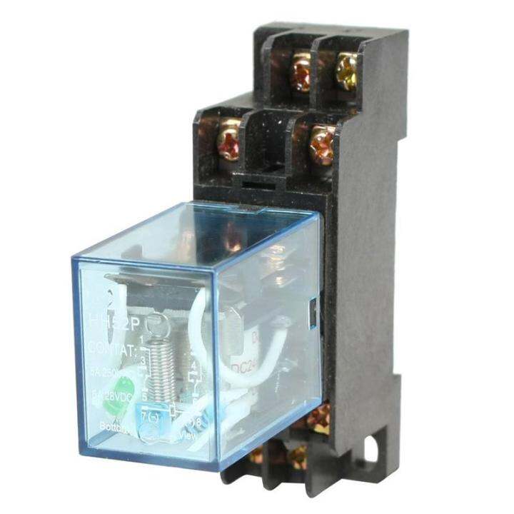 hh52p-dc-24v-coil-dpdt-8-pins-electromagnetic-power-relay-with-dyf08a-base-black-clear-blue