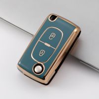 New TPU Car Key Cover for Peugeot 307 308 407 408 607 3008 5008 4008 for Citroen Xsara Picasso C5 C6 2 3 Button Key Cover Chain