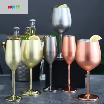 Cheap Metal Brass Whiskey Barware Cocktail Champagne Chalice Wine Cups  Stemware Liquor Cups Goblet