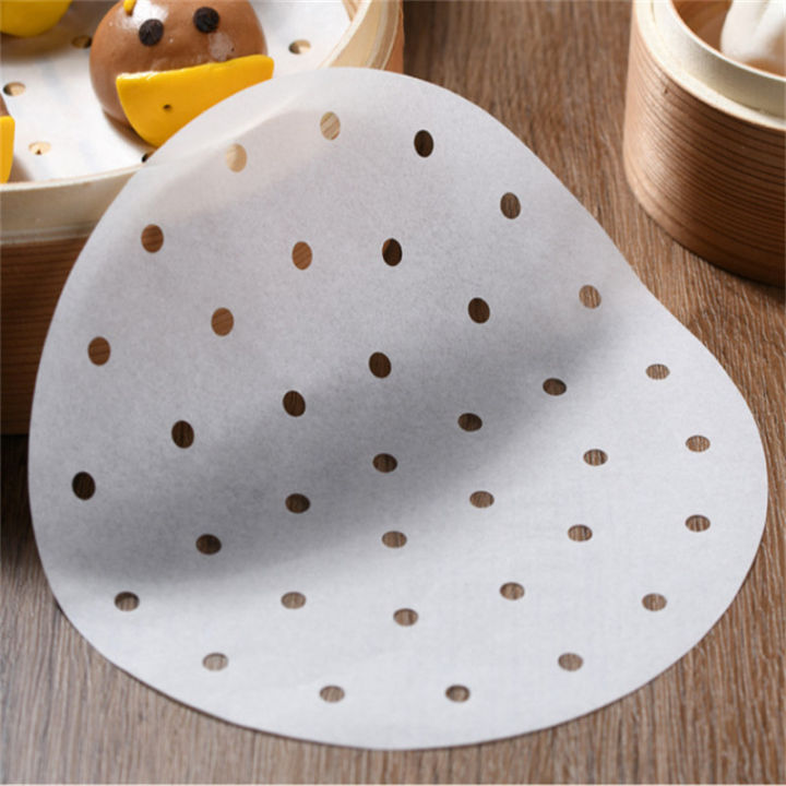 400pcslot-round-steamed-bun-papers-with-holes-non-stick-household-snack-bread-cake-steamer-oil-paper-pads