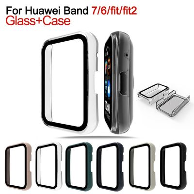 Glass+Case Cover for Huawei Watch Fit 2 ES Full Tempered Screen Protector for huawei Honor Band 7 6 Pro Smart Watch Accessories Drills Drivers