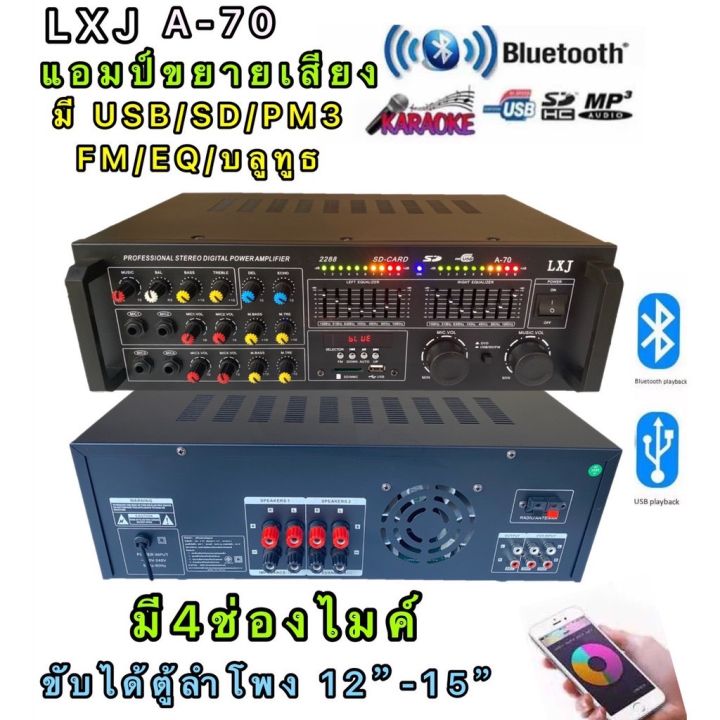 lxj-เครื่องขยายเสียง-คาราโอเกะ-เพาเวอร์มิกเซอร์-bluetooth-usb-mp3-sd-card-fm-radio-แอมป์-lxj-รุ่น-av-555app