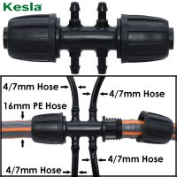 ✒▤✒ KESLA 16mm to 4/7mm Tubing Connector Garden Flower Irrigation Water Adapter 6-Ways PE Tubing to 1/4 Micro Hose Connector Joint