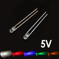 5v 3mm Led Water Clear Lens Round Boundless Built-in Resistance Red Yellow Blue Green Led Diodes Dip Mechanical Keyboardlamp Diy Electrical Circuitry