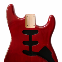 อัลเดอร์คู่ประกบ Strat Aksesori Badan Gitar Elektrik Satu Produk Sasseruh DIY Us Cahaya Terang Merah