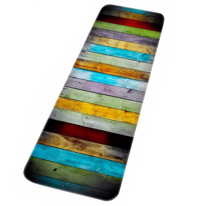 Long paragraph colorful wood prints Water Absorbent Bath Mats For Bathroom Shower Accessories Floor Carpets Area Rugs 40x120cm / 16x48inch
