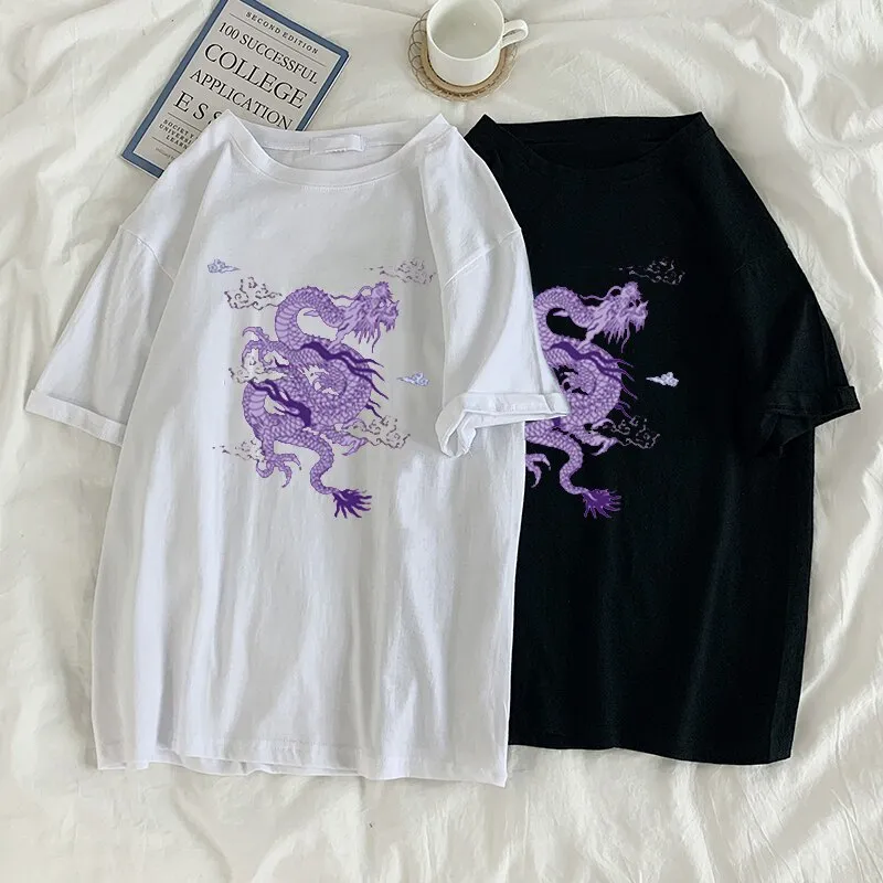 T shirt for men/Woman Summer T-shirts Harajuku Dragon Kpop Ropa Mujer Y2k  Tops Aesthetic Vintage Femme T-shirts Korean Style Oversized Tshirt(1pcs) |  Lazada PH