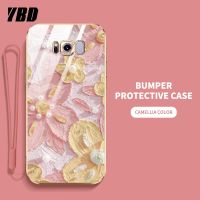 YBDเคสโทรศัพท์ดีไซน์ใหม่สำหรับ Samsung S8 S9 S10 Plus S10 LITE 2020 A91 ชุบเคสเคสแถมฟรีสายคล้องลายดอกไม้น้ำมันเคส