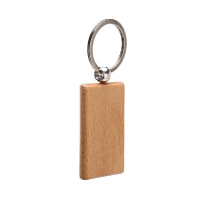 300 Blank Wooden Keychain Rectangular Engraving Key ID Can Be Engraved DIY