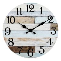 Wall Clock Silent Non-Ticking Wooden Wall Clocks Battery Operated Country Retro Rustic Style Decorative for Living Room