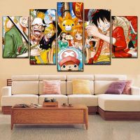 5 Piece Canvas Wall Art Animation Poster Role Painting Modern Top-Rated Pictures Living Room Decoration Bedroom Frame Cartoon