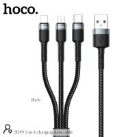 ของแท้??HOCO SU99 สายเคเบิลข้อมูลถักไนลอนแบบหลายหัว 3 in 1 1เมตร type C+L+micro 2.4A สายชาร์จเร็ว