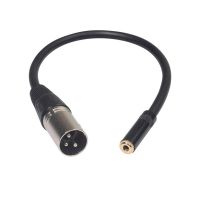 MNLXM แจ็คสเตอริโอ สายเคเบิลตัวผู้ XLR 3Pin สายสัญญาณเสียงสเตอริโอ 0.3เมตรค่ะ สายตัวเมีย3.5มิลลิเมตร แบบพกพาได้ สายอะแดปเตอร์ สาย3Pin สำหรับผู้ชายชนิดไฮไฟ สายอะแดปเตอร์หูฟัง