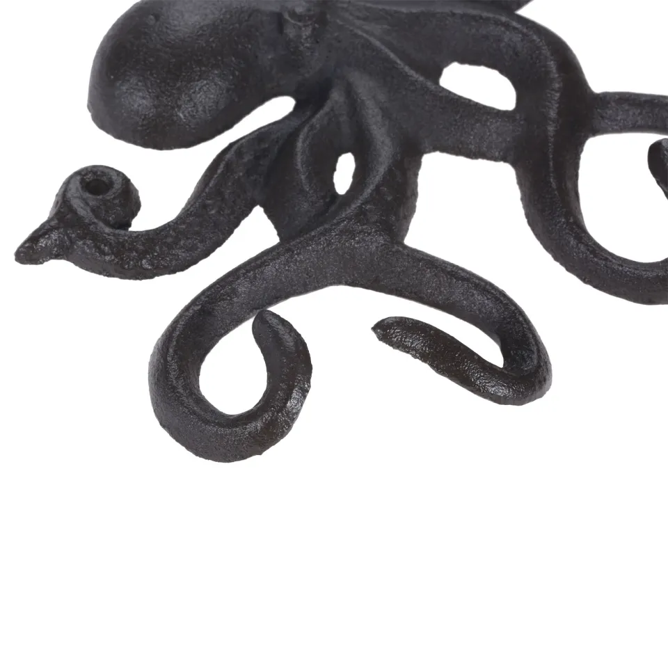 Large Octopus Hook Cast Iron Hanger Housekeeper Wall wscrews Vintage  Creative Squid Hanging Keys Coat Towel Holder Home Decor
