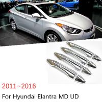 ชุดฝาครอบมือจับโครเมียมสำหรับ Hyundai Elantra MD UD UD Avante I35 Elantra 2011 ~ 2016อุปกรณ์เสริมสติกเกอร์แต่งรถ2012 2013