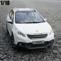 ของเล่นโมเดลรถรถโลหะผสม2008 PEUGEOT SUV ขนาด1:18สำหรับของเล่นเด็กผู้ชายของขวัญ Gratis Ongkir