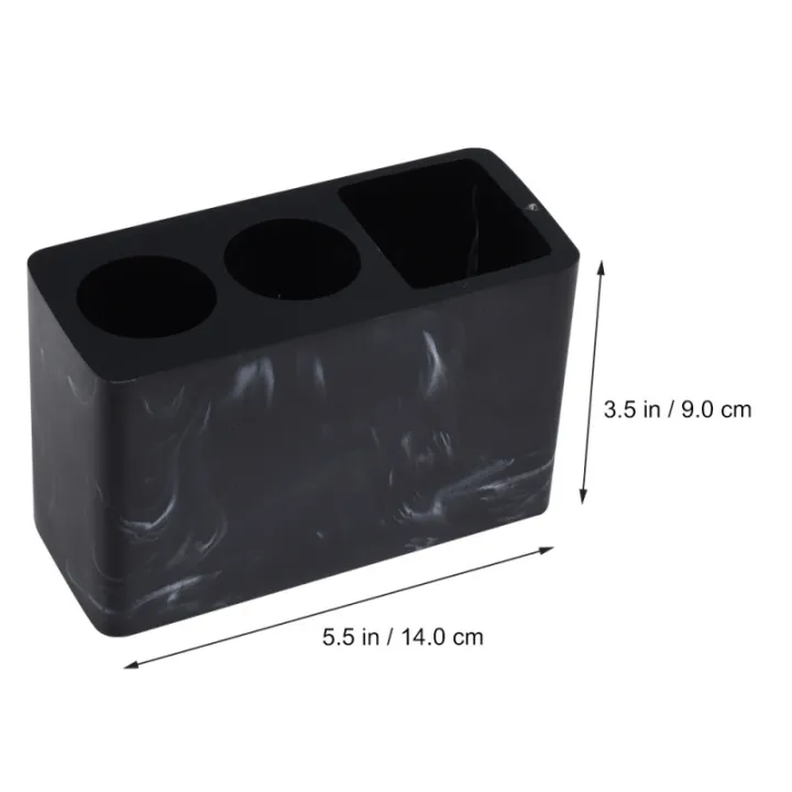 Resin Marble Texture Toothbrush Holder Stand Bathroom Toothpaste